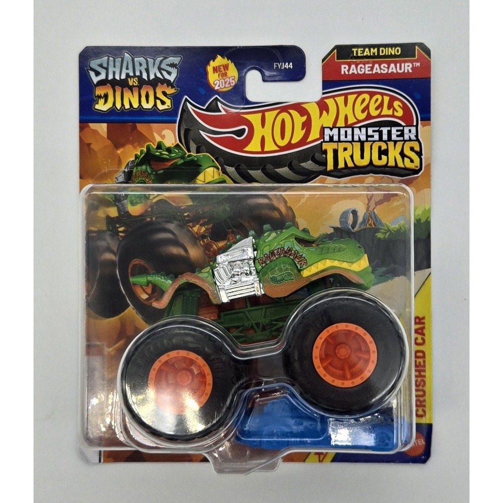 Hot Wheels Monster Trucks 2025 Rageasaur Team Dino Sharks vs Dinos 5/8‎ New
